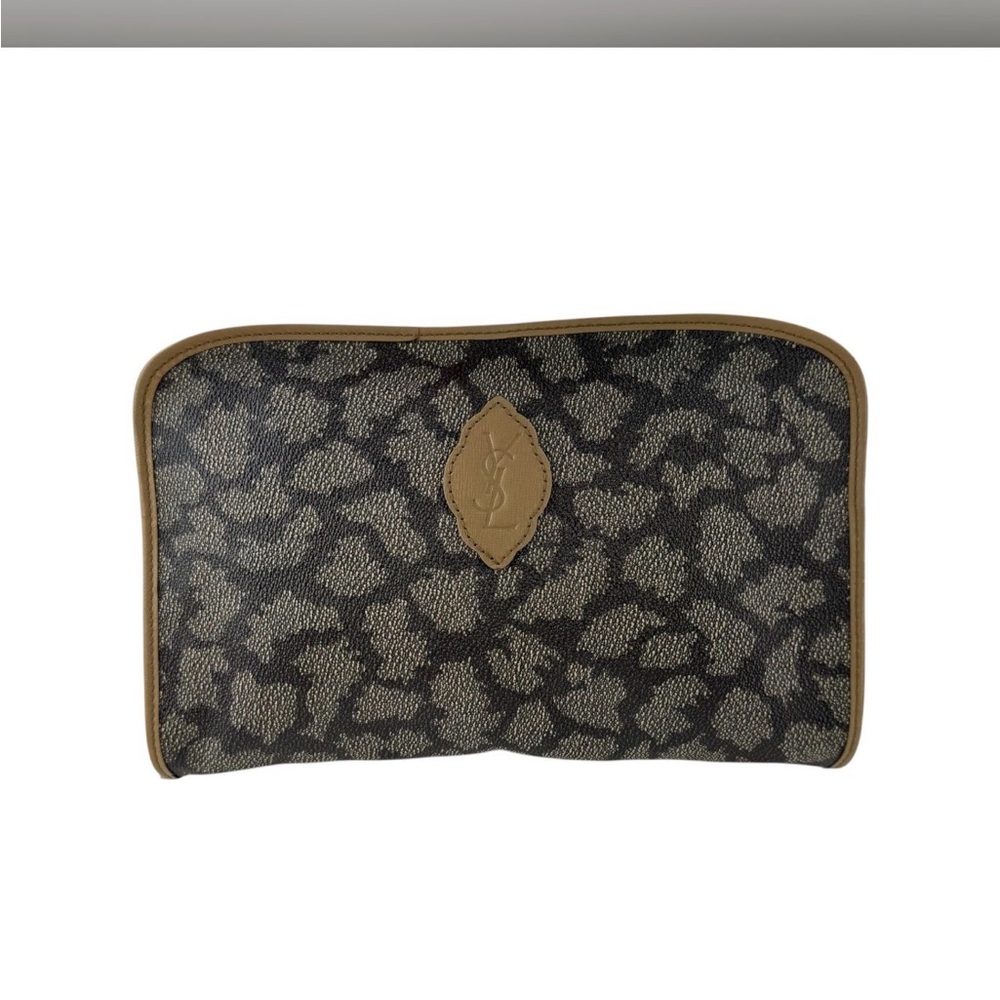 Yves Saint Laurent Leopard Print Cosmetic Pouch Vintage